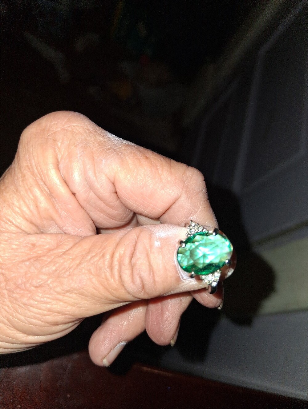 Emerald And Cz Ring